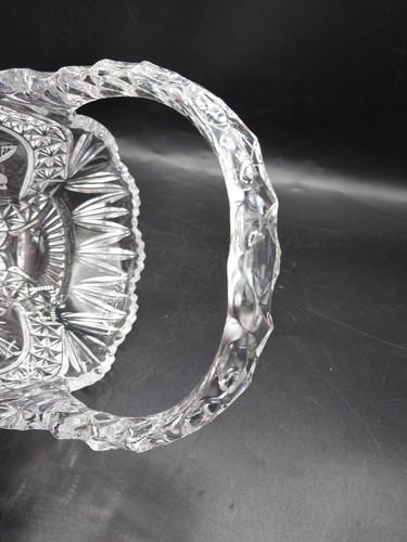 Hofbauer Byrdes Crystal Basket & Heart Trinket Dish Set Germany Sawtooth Bird - Picture 16 of 24