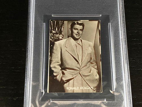 PSA 5 Ronald Reagan Card 1950 Belgian Chewing Gum US President USA Actor Rare - Picture 2 of 4