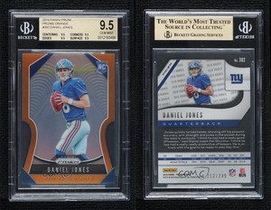 2019 Panini Prizm Rookies Orange /249 Daniel Jones BGS 9.5 GEM MINT Rookie RC