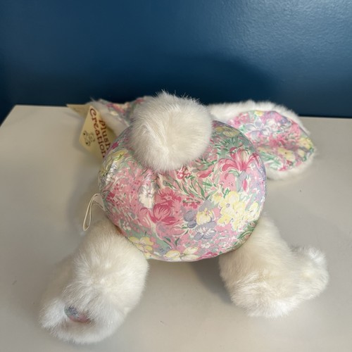 VTG Plush Creations Pacifier Bunny Rabbit Easter Floral Ears & Feet 1992 Tags - Picture 10 of 13