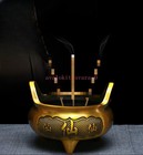 Double Ear Alloy Incense Burner Home Buddha Offering Buddha Hall Decoration