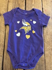 NFL Minnesota Vikings Baby Purple Short Sleeve One Piece Size 3-6 Months NWOT