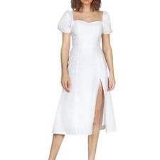 Reformation Denver Gorgeous Linen Dress White XS Linen Cottage Core Prairie