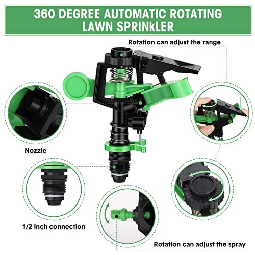 Sprinklers for Yard Garden Sprinkler 360 Degree Automatic Rotating Lawn - Picture 4 of 8