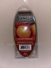 Yankee Candle Spiced Pumpkin Fragranced wax melts 2.6 oz cubes Fresh Scent!!