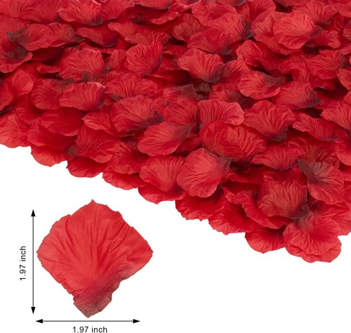 3000 PCS Dark Red Artificial Silk Rose Petals for Romantic 3000 PCS,  - Picture 2 of 8
