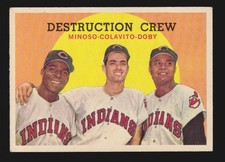 MINNIE MINOSO ROCKY COLAVITO LARRY DOBY INDIANS 1959 TOPPS #166 EX NO CREASES