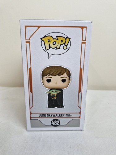 Funko Pop 482 Star Wars Luke Skywalker & Grogu The Mandalorian Vinyl Figure - Picture 4 of 8