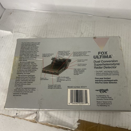 Vintage Fox Ultima Dual Conversion Superheterodyne Radar Detector Open Box - Bild 2 von 6