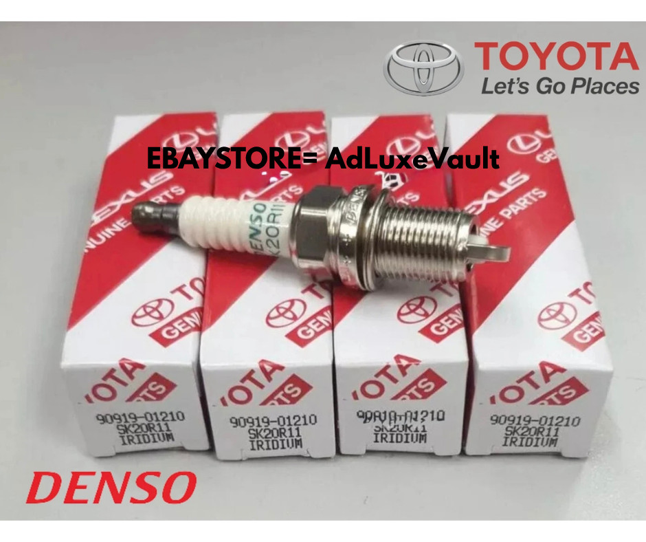 4pcs Genuine DENSO Iridium Spark Plugs OEM 90919-01210 SK20R11 3297 for Toyota