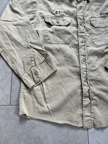 Camicia da lavoro vintage anni 50 60 Match Me sanforizzata punto catena tinto iva bottoni - Foto 14 di 23
