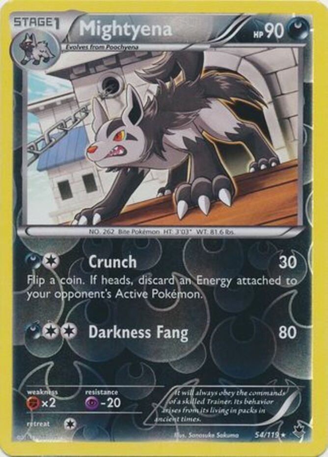 Mightyena - 54/119 - Rare - Reverse Holo NM, English Pokemon Phantom Forces