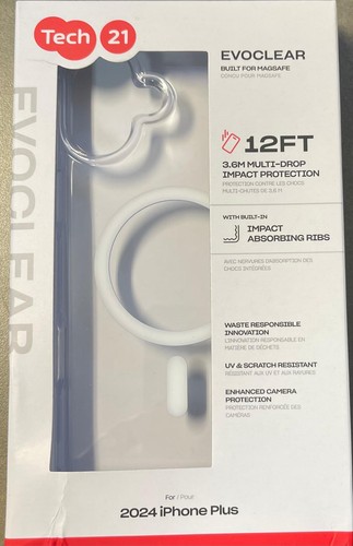 Tech21 EvoClear iPhone 16 Plus - MagSafe - Impact Protection Case - Clear "NEW" - Picture 1 of 3