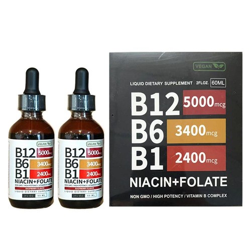 2pcs * 60ml Vitamin B12 & B6 & B1 Liquid Drops Sublingual Vitamin B Complex - Picture 10 of 10