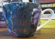 Portobello By Inspire Fine Bone China Mug Roses Live Laugh Love Romanric 20oz