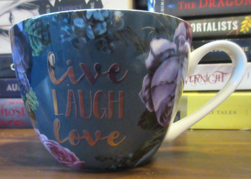 Taza porcelana de hueso fino Portobello By Inspire rosas Live Laugh Love románica 20 oz - Imagen 1 de 4