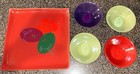 Huston Harvest Martini Olive Tray & 4 Colorful Bowls Serving Set Retro Barware