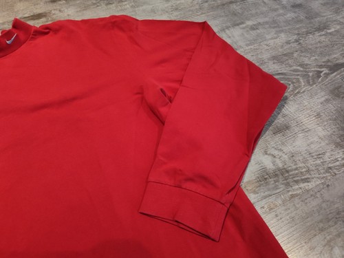 Vintage Nike Mock Neck Swoosh Red Long Sleeve Shirt Men’s XL Stretch Performance - Picture 2 of 11