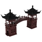Mini Pagoda Statue: Miniature Japanese Pavilion with Bridge Model Fairy Garden