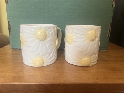 Pair Of Stacey Solomon Ceramic Daisy Mugs New