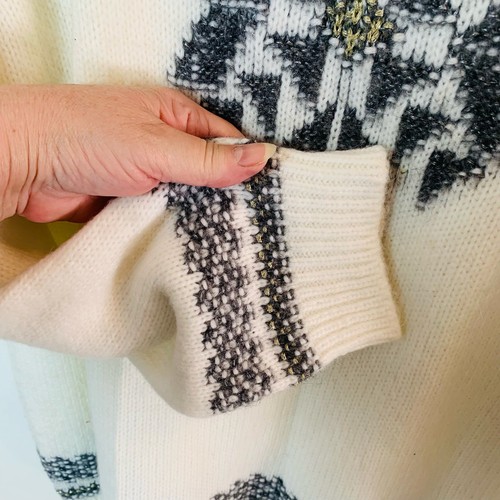 Loft Super Soft Size XXL Womens Snowflake Sweater Off White Blue Pullover - Picture 5 of 9
