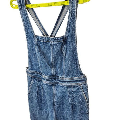 Madewell Size 6 Denim Tapered Overalls Jumpsuit Stone Wash Blue Criss Cross Back - Picture 4 of 15