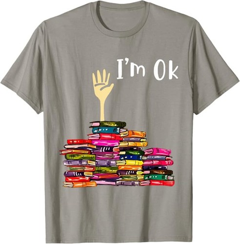 Bücher lesen Bibliothekar Leser Nerd Ich bin ok Lehrer Schule T-Shirt - Bild 10 von 12