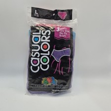 Vintage FRUIT OF THE LOOM CASUAL COLORS 1992 Large Sample 3 Pk Mens Full Briefs