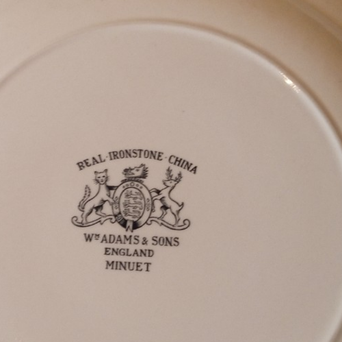 Wm. Lote de 7 platos de cena Adams & Sons "Minuet" Real-Ironstone China 10" - Imagen 10 de 10