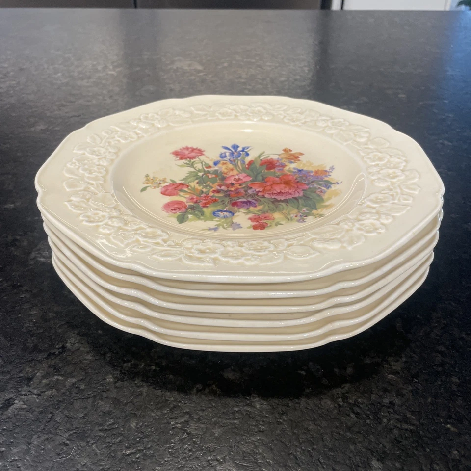 Set 6 Crown Ducal GAINSBOROUGH Dinner Plates 10” Floral Centre England Vintage - Image 2 of 4