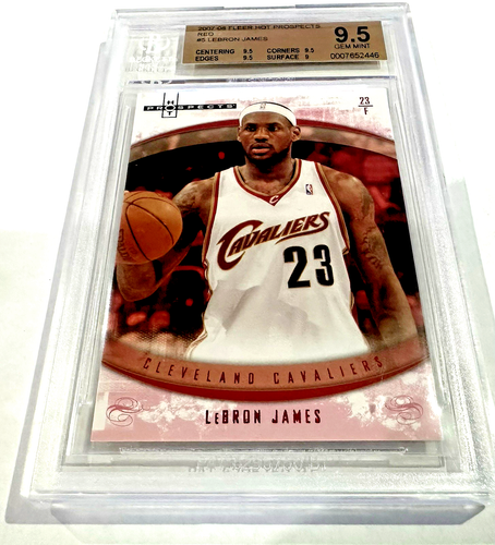 POP 2 Lebron James 2007-08 Fleer Hot Prospects 'RED' 25/25 BGS 9.5 BEST GRADE - Bild 3 von 15