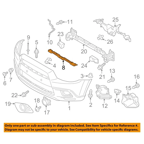 For 2011-2019 Outlander Sport Front Bumper Reinforcement Black Steel 6400C966 Q Foto 4 de 4