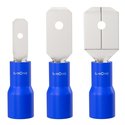 25x Flachstecker teilisoliert 1,5-2,5mm² Blau Steckverbinder Messing verzinnt  - Picture 1 of 4