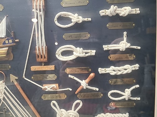 Vtg Large Sailor's Nautical Knots Sailing Ship Display Shadow Box 31”x19.5” - Picture 7 of 9
