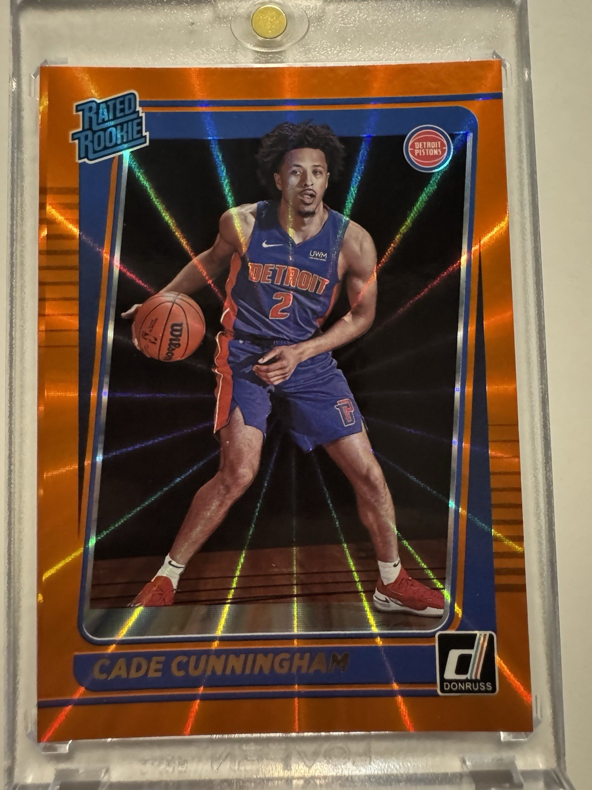 2021-22 Panini Donruss - Rated Rookie Cade Cunningham #211 Holo Orange Laser