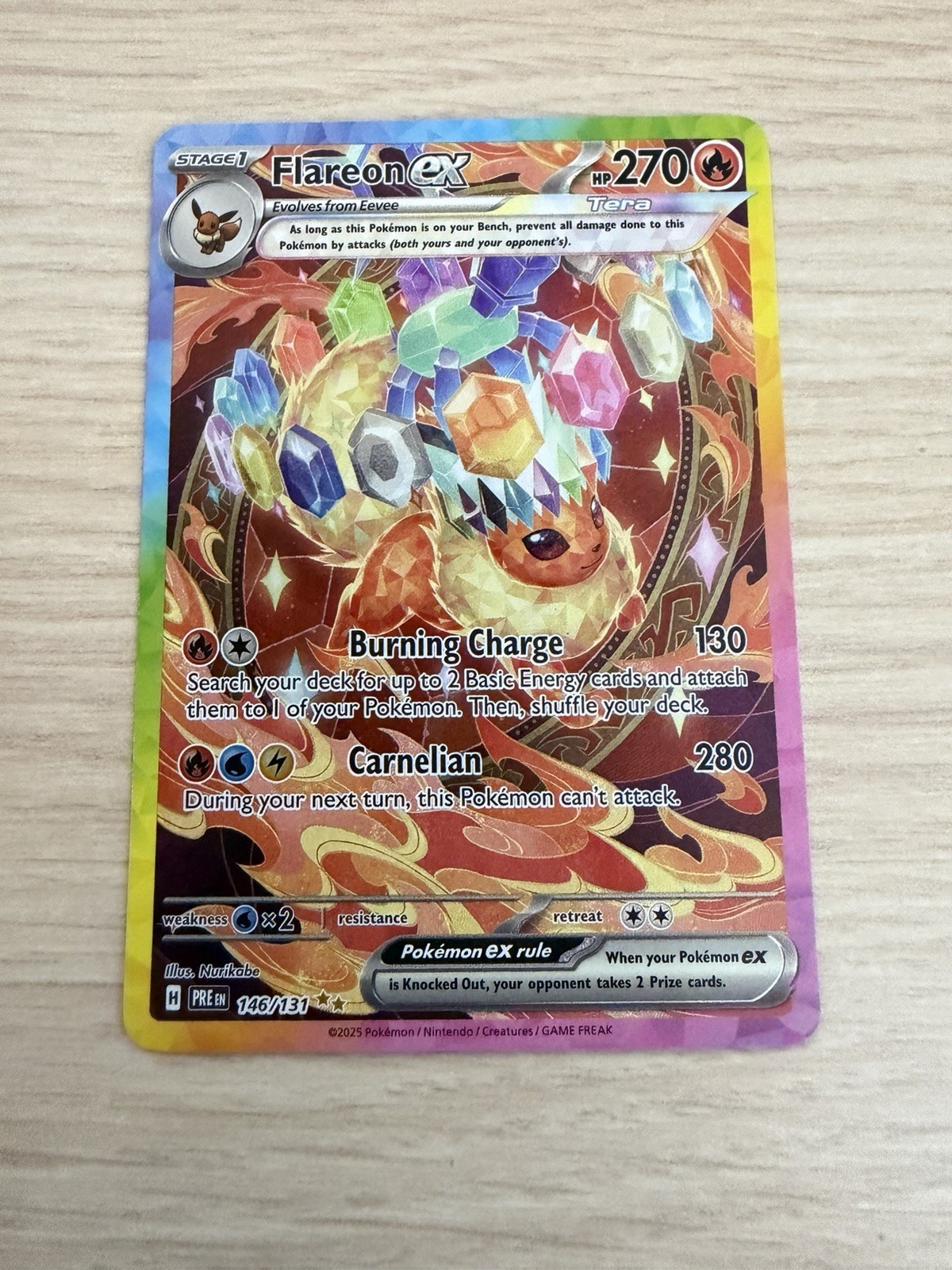 Pokemon Flareon EX Sir Special Illustration Rare Prismatic #146/131