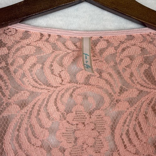 Damen Free to Fly Kimono, Cover Up, 3/4 Arm, Boho. Spitzeneinsatz, Pfirsich, L - Bild 4 von 10