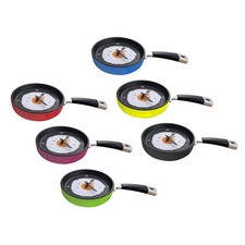 Kitchen Theme Frying Pan Shaped with Fried Egg Non-Ticking Wall Clock Home
