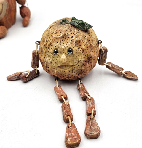 Anthropomorphic Fruit & Vegetable Shelf Sitters Set Of 5 Vintage Resin - Picture 6 of 10