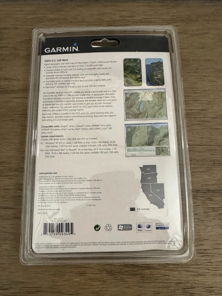 Garmin Topo US 24K West DVD Maps Covers CA NV OR WA - Image 2 of 4