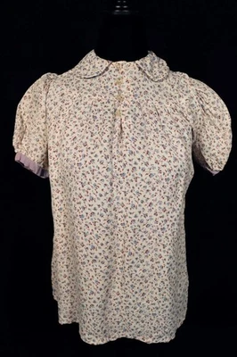 Vintage 1930er Frankreich Rayon Blumendruck Mädchen Kleid Größe 4 Mehrfarbig - Bild 1 von 2