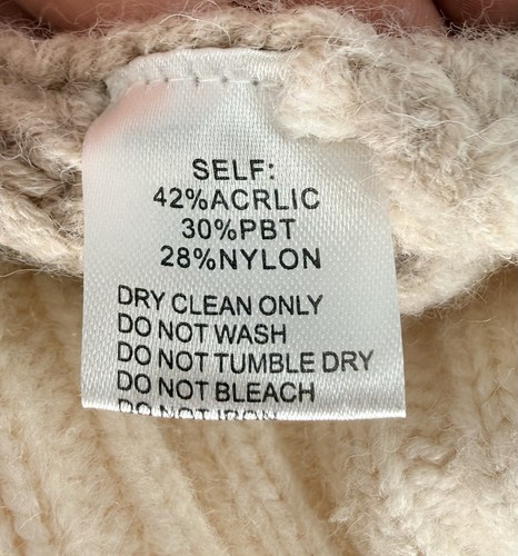 Pinch Morgan Colorblock Strickjacke Damen Small/Medium Creme Beige Knöpfe Freizeit - Bild 5 von 7