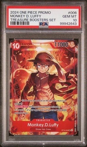 2024 ONE PIECE PROMOS #006 MONKEY D. LUFFY TREASURE BOOSTER SET PSA 10