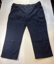 Duluth Trading Pants Mens 46x30 Black Flex Fire Hose Cargo Workwear Canvas 