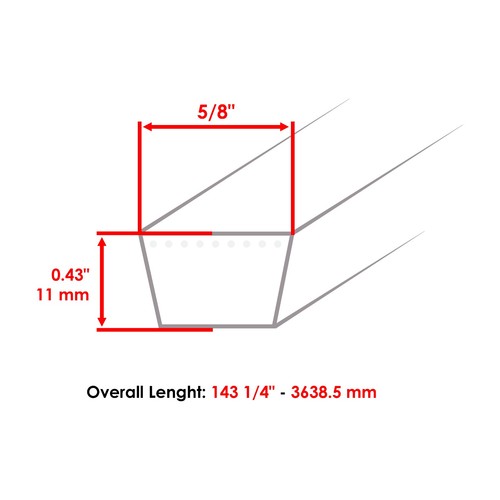 Belt For Husqvarna GT48XLSI / GTH2752TF / LGTH22V48 / TS352 574845603 - Picture 2 of 7