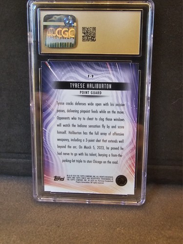 2023 Topps Finest Tyrese Haliburton /99 Blue Checkerboard CGC 10 Pristineš„ - Picture 2 of 2
