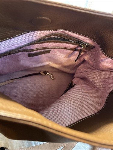 Bolso Cartera Dooney Bourke Cuero Guijarro Grande Shopper Marrón 16x12! Bolsa de agarre - Imagen 17 de 24