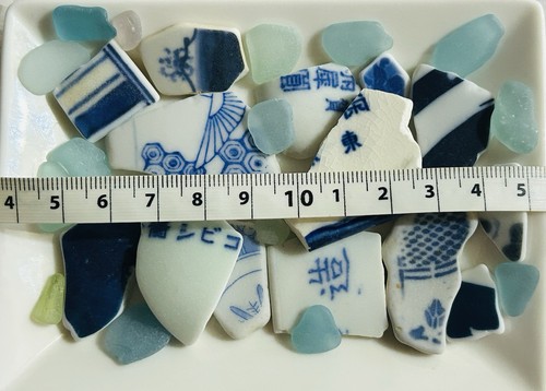 Genuine Surf Tumbled sea glass pottery Various Patterns - Picture 15 of 15
