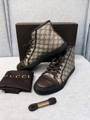 Gucci GG Brooklyn California High Top leather Logo monogram canvas sneakers G 12