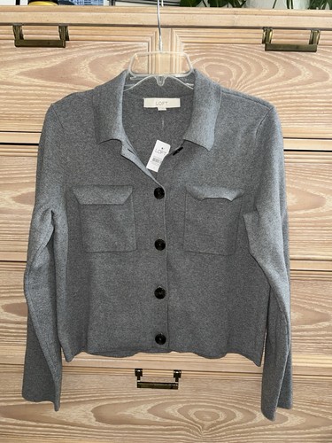 Giacca maglione donna LOFT colletto grigio ciottoli taglia small nuovo con etichetta